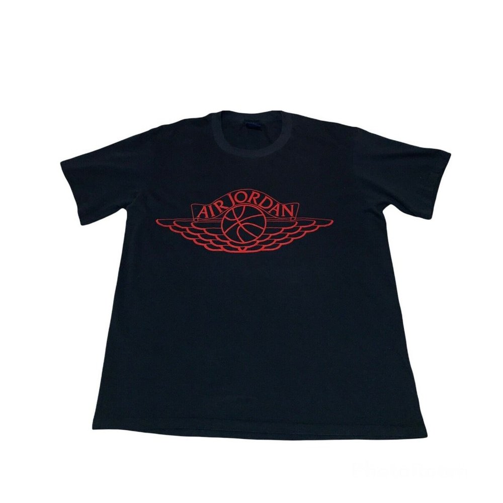 1985 NIKE AIR JORDAN WINGS LOGO T-SHIRT OG SIZE XL Black Red Rare Collection
